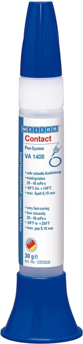 WEICON 12253030 Contact VA 1408 Cyanoacrylaatlijm 30g voor rubber, papier & kunststof, kleurloos