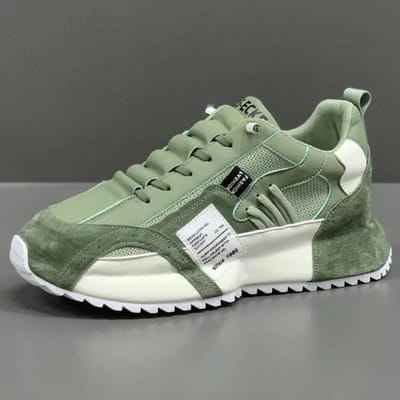 Baskets pour hommes Couleur unie Mode Vert Maille Chaussures à plateforme Décontracté Nouveau Sport Quatre Saisons Mocassins Zapatillas De Hombre 40 vert