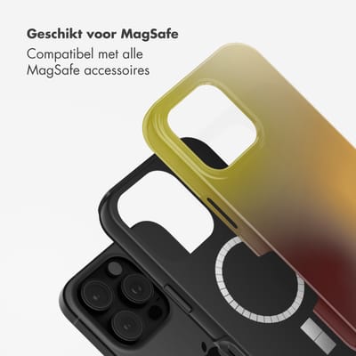 Selencia Hoesje - Geschikt voor Apple iPhone 16 Pro - Backcover geschikt voor MagSafe - Gradient Olive Dust