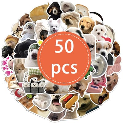 50 STUKS Leuke Hond Stickers Grappige Humoristische Hond Stickers Waterdichte Vinyl Stickers voor Laptop Waterfles Telefoon Bagage Snowboard