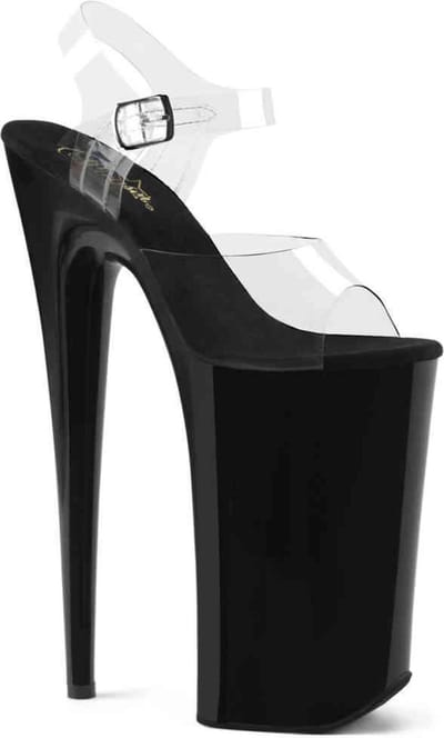 Pleaser - BEYOND-008 Sandaal met enkelband, Paaldans schoenen - Paaldans schoenen - 39 Shoes - Zwart