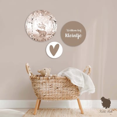 Muurcirkel set Bear King brown Kikki Belle- kinderkamer-decoratie-beer-bos-kinderkameraccessoires-wanddecoratie