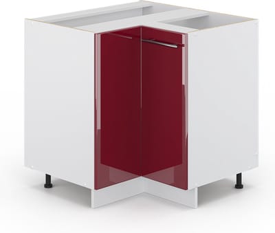 Vicco Fame-Line Hoekkast – 80.5 cm zonder werkblad Bordeauxrode hoogglans