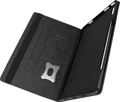 Avizar Hoesje Geschikt voor Lenovo Tab P12 Pro Portemonnee met Pasjeshouder en Standfunctie, Zwart