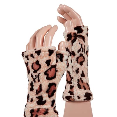 Apollo - Zachte handschoenen - Leopard design - One Size - Handschoenen carnaval - Feestkleding - Carnavalskleding - Warme handschoenen