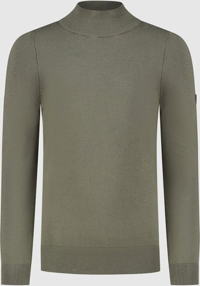 Ballin Junior Logo Badge Turtleneck Knit Dark Army - Maat 152