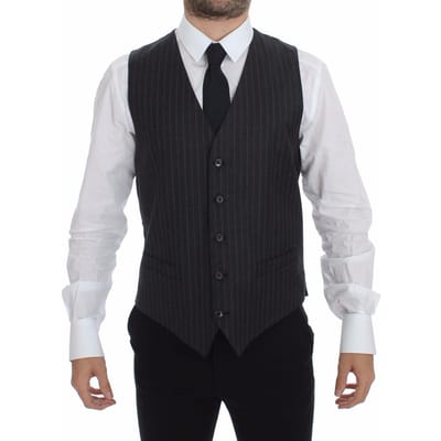 Grijs Ruitjes Wol Vest