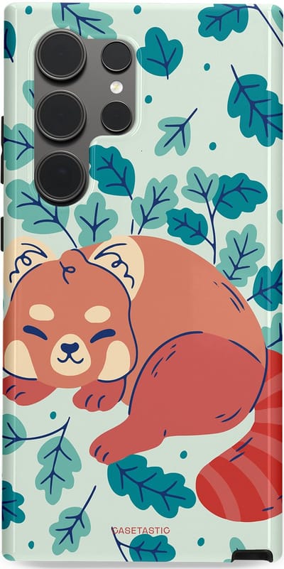 Casetastic Hoesje Geschikt voor Samsung S24 Ultra - Stijlvolle Beschermende Duo-layer Case - Rode panda avonturen