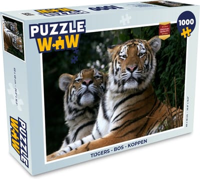 Puzzel Tijgers - Bos - Koppen - Legpuzzel - Puzzel 1000 stukjes volwassenen