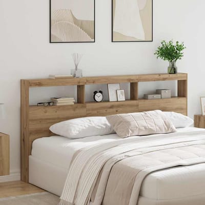 vidaXL Hoofdbord Artisan Eiken 200 x 17 x 102 cm Bewerkt hout