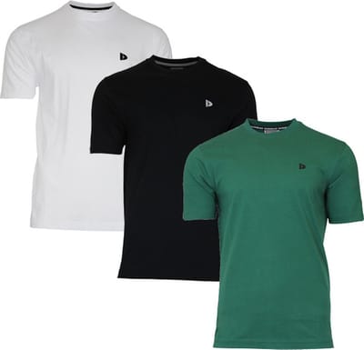 3-Pack Donnay - T-shirt (Vince) - Sportshirt - Heren - White/Black/Forest green (430) - maat L