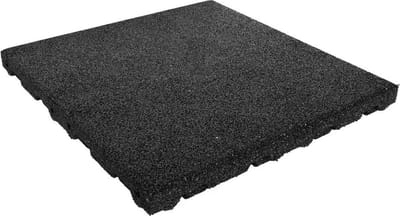 Rubber tegel met pen- en gat verbinding 50x50 cm - 110 mm - Zwart