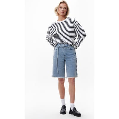 Catwalk Junkie Loose Fit Fringed Jorts Starlight Blue Taglia: W25L32 | Pantaloncini Outlet | Donna | Blu
