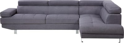 NORREA - Hoekbank - Grijs - Linkerzijde - 260 cm - Polyester