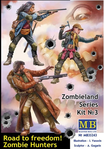 Master Box Modelbouwpakket Militaire voertuigen - 35243 Road to Freedom. Zombie Hunters. - Zombieland series, Kit No. 3 Plastic - 1:35 - Modelbouw