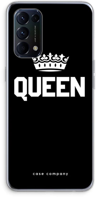 Case Company® - Hoesje geschikt voor Oppo Find X3 Lite hoesje - Queen zwart - Soft Cover Telefoonhoesje - Bescherming aan alle Kanten en Schermrand