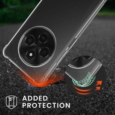kwmobile telefoonhoesje geschikt voor Xiaomi Redmi 14C / Poco C75 - Hoesje met telefoonkoord - Back cover in transparant / zwart