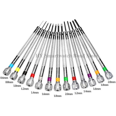 13-delige Horlogereparatiegereedschap Schroevendraaierset 0,6 mm-2,0 mm Platte Kop Schroevendraaierset Professionele Horlogemakers voor Horlogereparatiegereedschap gray