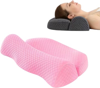 Ergonomisch Kussen van Memory Foam – Orthopedisch Kussen voor Neksteun, Schouder- en Nekpijn, Cervicale Ondersteuning, Premium Comfort - Roze