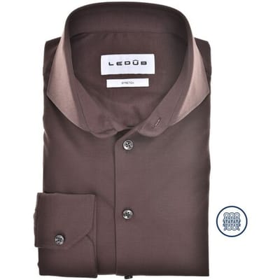 Ledûb Overhemd Versatile Tricot Shirt Donker Bruin / male