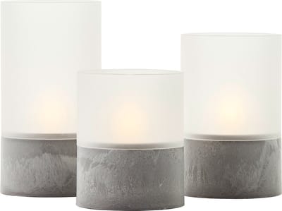 Brilliant Bougie Batterij - Tafellamp - LED - Flickering Candle Light Set - Grijs/Wit - IP44
