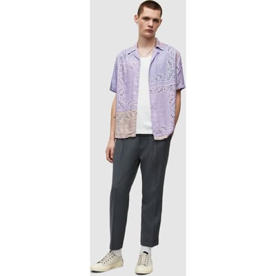 AllSaints Tikal Ss Shirt Lilac Size: M | Casual Shirts Outlet | Heren | Paars