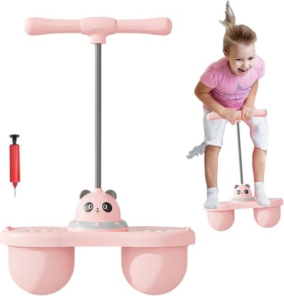Springbal met Handvat - Buitenspel Bal - Actief Spelen - Dubbele Bal Ontwerp - 365 x 145 x 61 cm