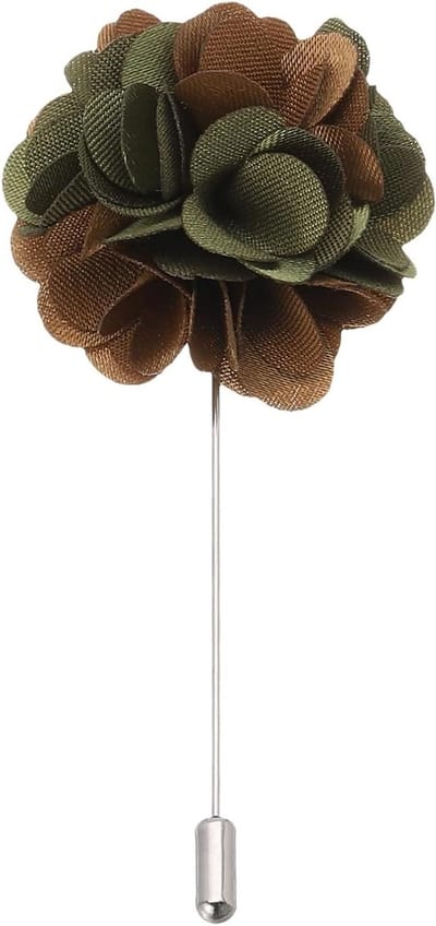 Bloemen Broche - Lapel Pin - Feestelijke Accenten - Natuurlijk Bloem Design - 4 x 8 cm - Bruin Groen Geel