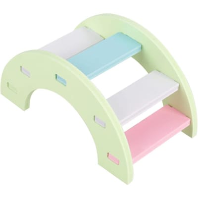 Houten Hamster Speelbrug Speelgoed Regenboog Wip Activiteit Kooi voor Huisdier Cavia Muizen Groen groen