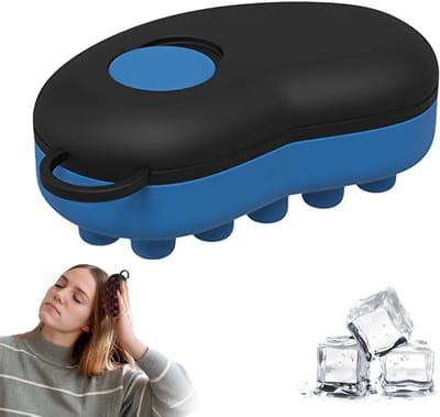 Zwarte en Blauwe Hoofdmassageborstel, Silicone Shampoo Borstel voor Hoofdhuidmassage en Ontspanning