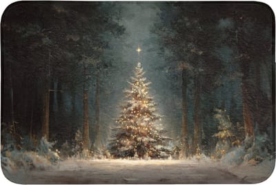 Badmat 90x60 cm - Antislip - Kerstboom - Bos - Sneeuw - meerkleurig - Badmatten voor badkamer - Badkamermat - Douchemat - Badkamer mat
