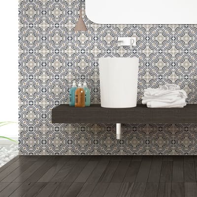 Zelfklevende tegelmuurstickers voor keuken en badkamer - 60 Azulejos Guido cementtegelstickers - 60 stickers 15x15cm