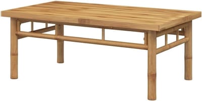 Salontafel Bamboe - Bijzettafel Woonkamer - Decoratie Plaatsen - Geventileerd Latontwerp - 90x50x35 cm - Lichtbruin