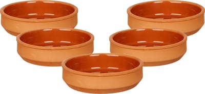 La Dehesa - Tapas / Creme brulee schaaltjes - 12x stuks - terracotta/bruin - 16 x 4 cm - serveerschaaltjes - hapjes - voedsel