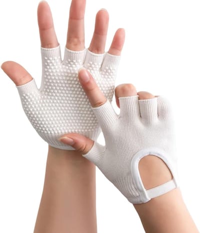 Fitness Handschoenen - Workout Handschoenen Gewichtheffen - Verbeteren Grip Training - Siliconen Antislip Patroon - 27x12cm - Wit