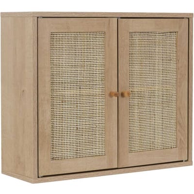 Home Deco Factory Hangkastje bali rattan wand badkamerkast hangend met rattan -
