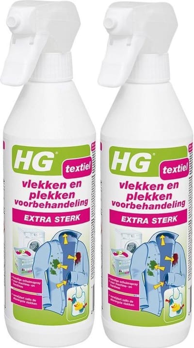 HG vlek & plekken textiel spray extra sterk - 2 Stuks !