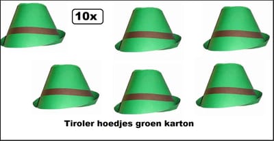 Tiroler hoedjes - Oostenrijkse hoedjes voor Oktoberfest en feest - 10 stuks