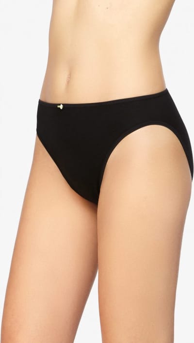 3367 dames bikini slip - Elastisch katoen dames onderbroek- Mini slip wit en zwart - Zwart / XL