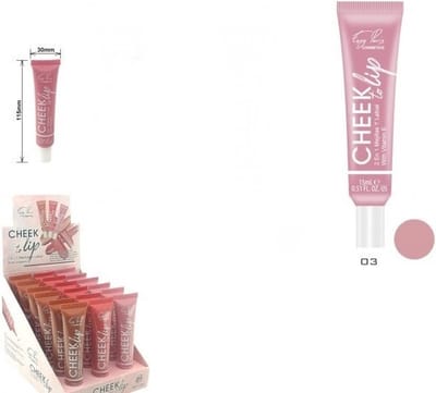 Easy Paris Cosmetics - Blush - Lipgloss - Lipstick - Lippenbalsem - Rouge - Vloeibaar - Cheek to Lip - 2 in 1 - Vitamine E - Roze - Nummer 03