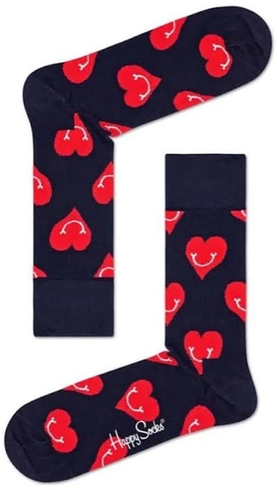 HS P002347 Smiley Heart Sock 36-40