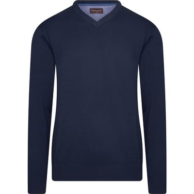 Cappuccino Italia - Heren Trui Pullover Salerno - Blauw - Maat S