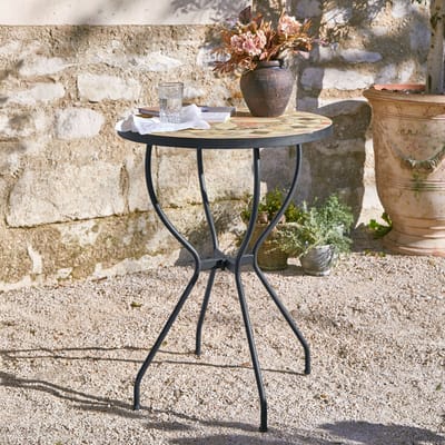 LOBERON Tafel Oleanders antikschwarz/bunt
