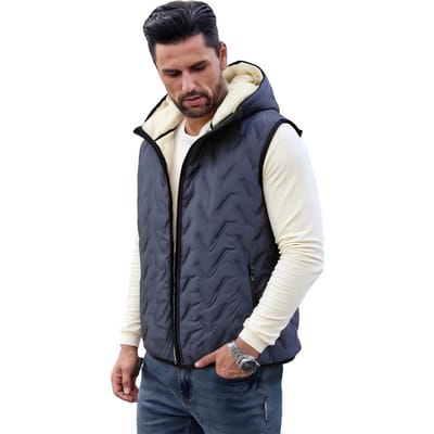 Warme Bodywarmer - Mode - Fashion - Blauw - Heren - Capuchon