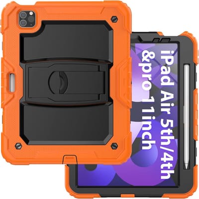 Schokbestendige hoes Geschikt voor: Apple iPad Pro 11 inch (2022/2021/2020) & iPad Air 5 / Air 4 / Air 11 inch (2025) M3 / Air 11 inch (2024) M2 - Oranje