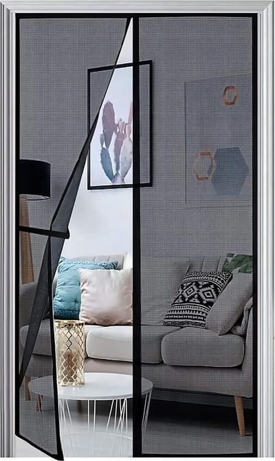 Magnetische hordeur raam 75 x 190 cm 2024 bijgewerkte versie - Anti-muggen vliegen insecten - Zwart.