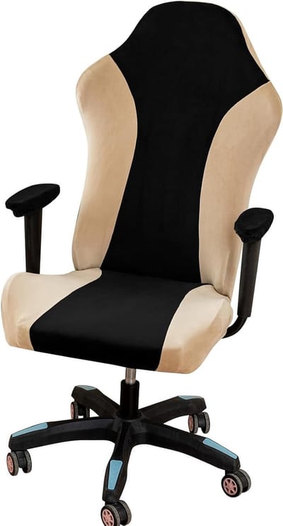 Ergonomische Gaming Stoel Bekleding - Zwarte Kantoorstoel Hoes voor Computer - Comfortabele Fleece Cover voor Stoelen
