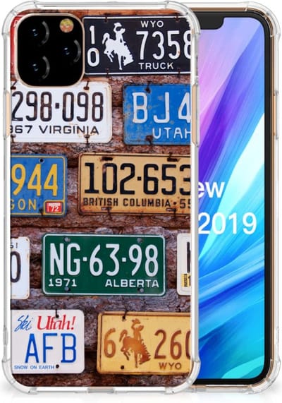 Apple iPhone 11 Pro Max Anti-shock Hoesje met foto Kentekenplaten