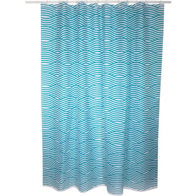 Msv Douchegordijn Wave Blauw 180cm