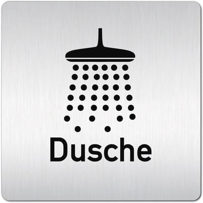 XXL Deur- en Waarschuwingsbord Douche - 125 x 125 mm - Aluminium - Duurzaam en Gemakkelijk schoon te maken